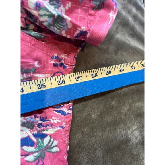 IZOD SALTWATER Shirt Men 2XL RELAXED BUTTON UP‎ SHORT SLEEVE FLORAL HAWAIIAN RED - Picture 5 of 6